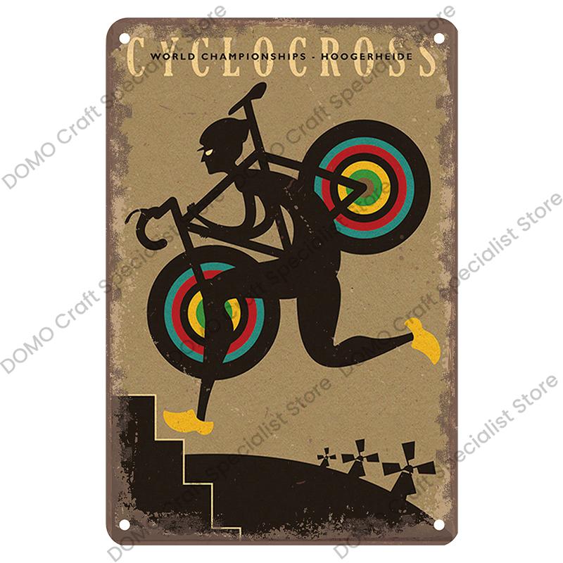 Vintage Bicycle Poster Metal Signs Plaque Retro Bike Cyclocross Metal Plate Tin Sign Garage House Wall Decor 20x30cm