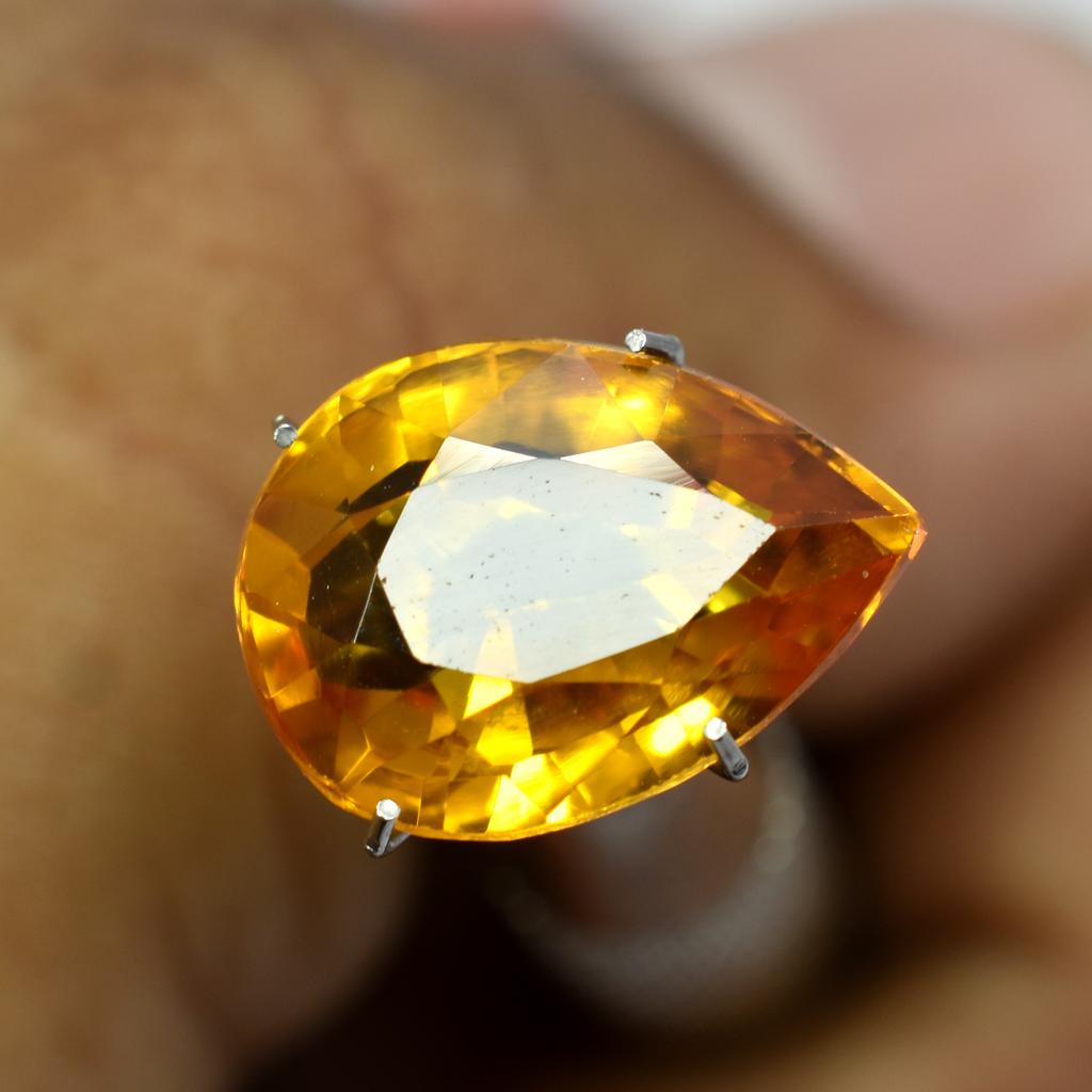 Most Expensive Orange Pear Cut 6.80 Ct Natural Sapphire Loose Gemstone CERTIFIED