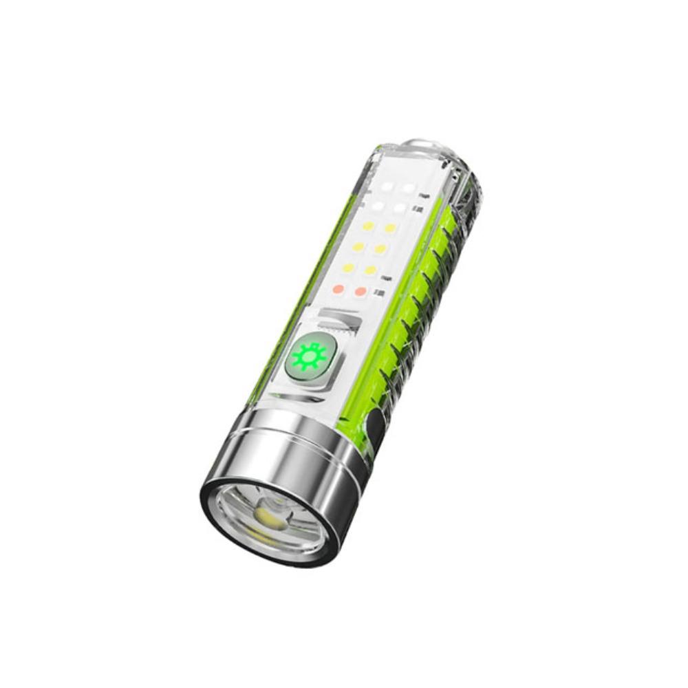 Multi-function Long-range Spotlight Fluorescent Handheld Lamp Rechargeable Flashlight  Warning