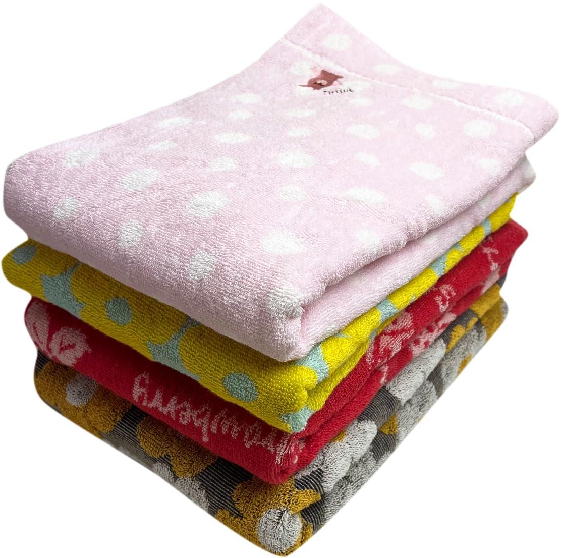 

Set of 4 Patterned Bath Assorted Colors and Cute Bath 60 x 118 Hagiwara Towels bt4p Set of Towels, Patterns, Towels, 100% Cotton, Approx. cm, (Girl s