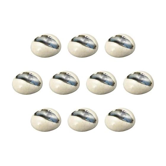 10-Piece Hand-Rolled Ash Glaze Chopstick Rest, 4.2x4x1.5cm, Setomonohonpo