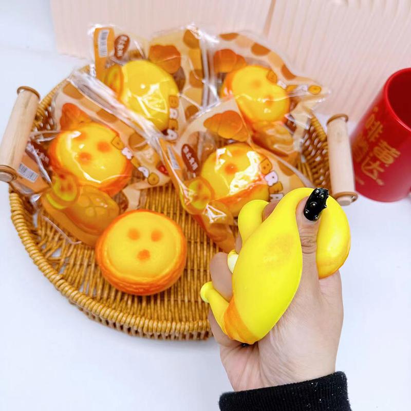 Cartoon Egg Tart Squeeze Decompression Toy Creative Kawaii Simulated Food Toys Cute Slow Rebound Stress Toys Children Gifts