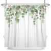 Green Eucalyptus Leaves Shower Curtains Watercolor Floral Waterproof Morden Bathroom Bathtub Curtain Room Decor With Hooks