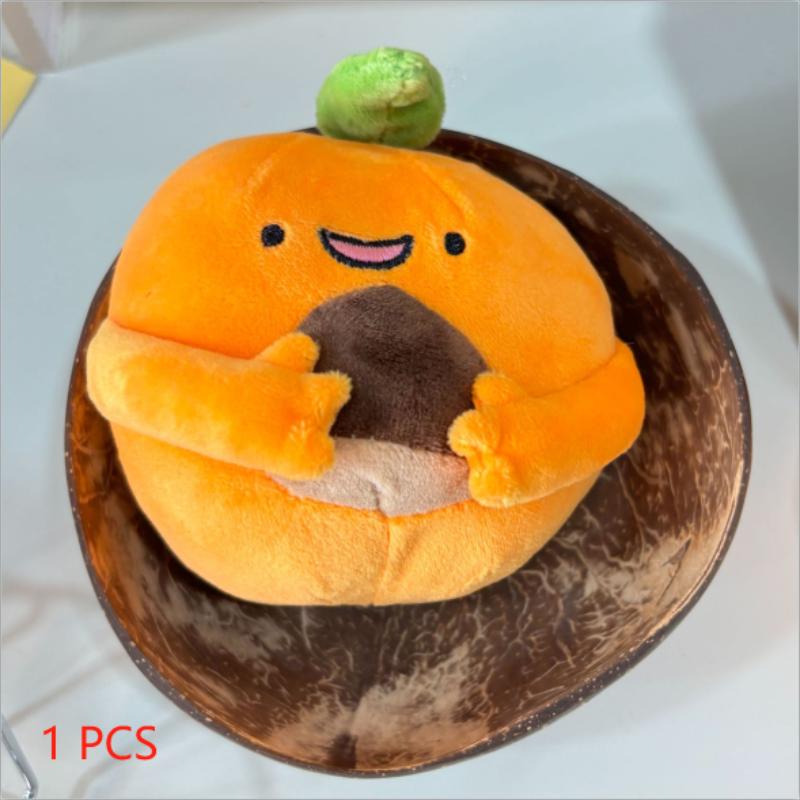 

1/2 Pcs Cute Cartoon Funny Green Leaf Orange Plush Doll Stuffed Toy Keychain Bag Pendant Creative Backpack Hanging Ornament Gift 1 PCS