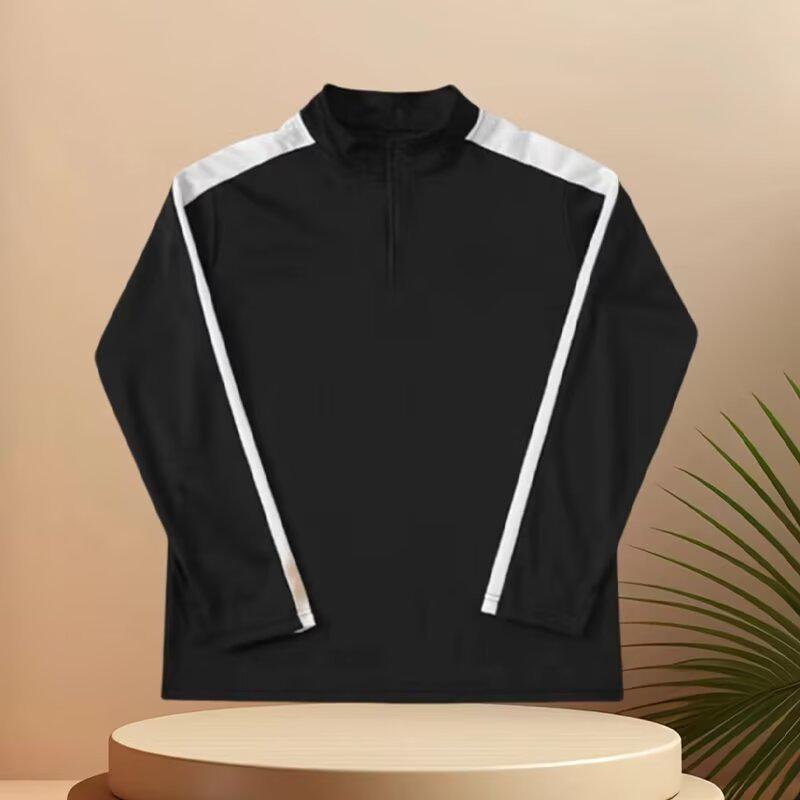 

Men s Ice Silk Quick-Dry Striped Long Sleeve Sports Sun Protection Top XL чорний