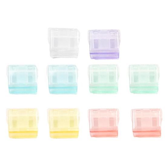 10Pcs Mini Transparent Folder with Push Clip Office Organizer for Organizing
