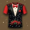 Fashion 3D Merry Christmas Print T-Shirt Santa Claus Christmas Pattern T-Shirt Men and Women Short Sleeve Neutral Top Clothing