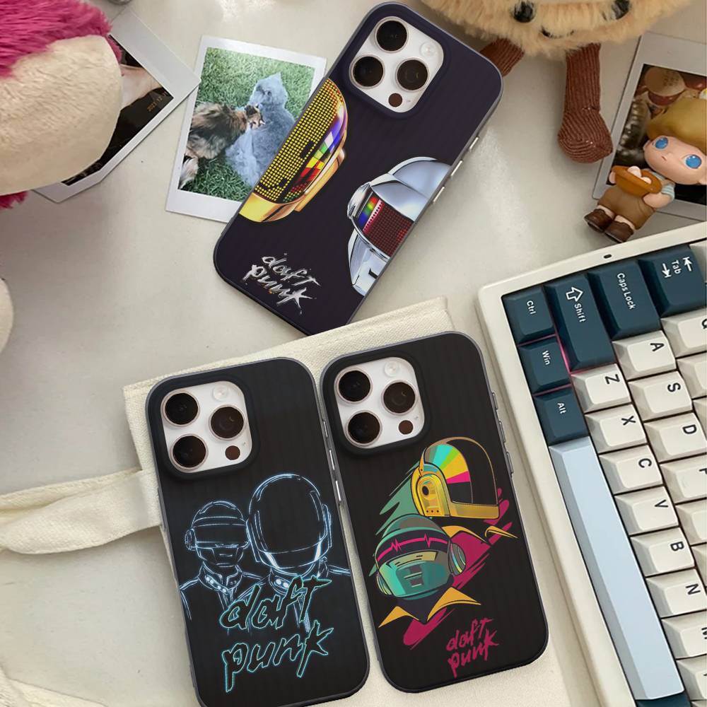 D-Daft Punk Band France For IPhone 15 16 17 14 13 12 11 Pro Max 16E 16 Plus 17 Air Corrugated Shockproof Phone Cover