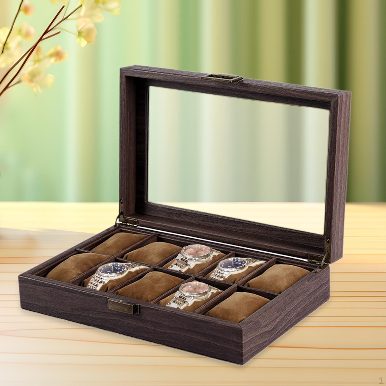 

Часы Хранение Ящик Органайзер для Мужчин Женщин Портативный Украшения Дома Защита Прозрачный Верх 10 Slot