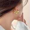 Japan and Korea metal retro sterling silver ear buckle women's niche design sense high-end earrings new popular temperament earrings