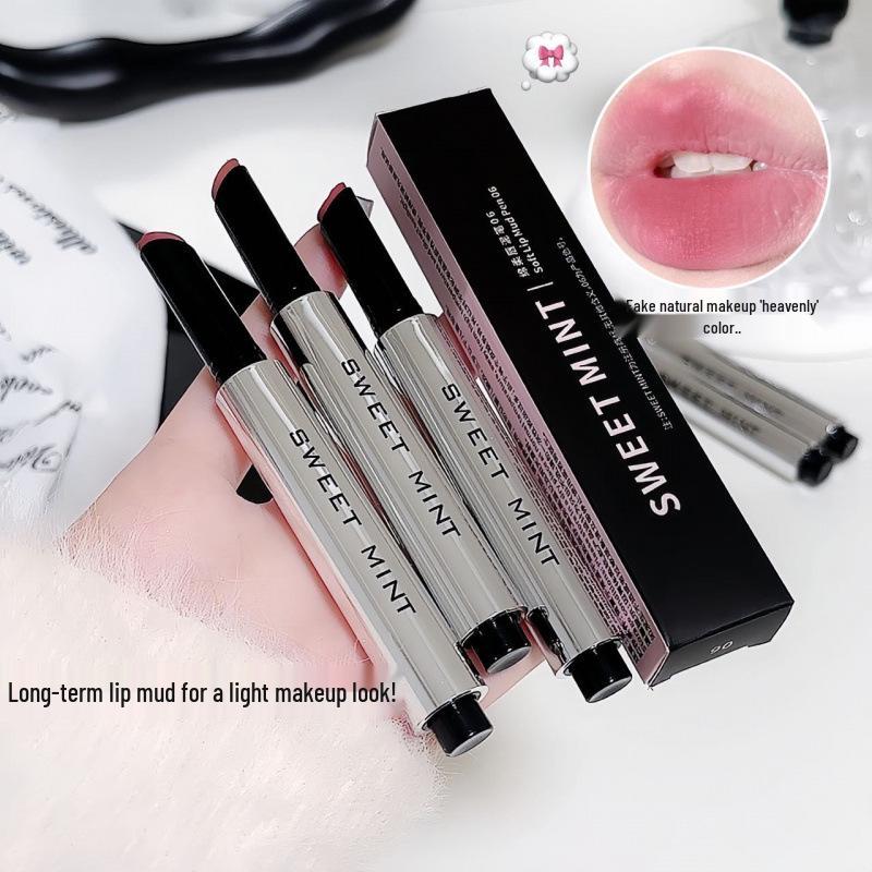 SweetMint Natural Matte Soft Lipstick - Low Saturation, Non-Staining Finish