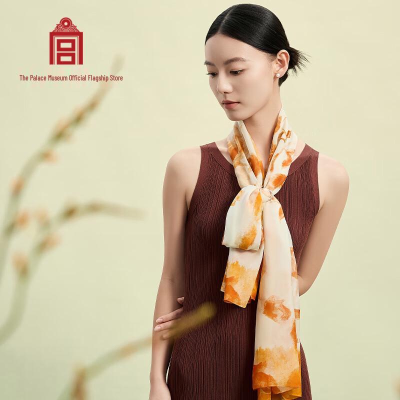 Forbidden City Culture Floral Mulberry Silk Scarf