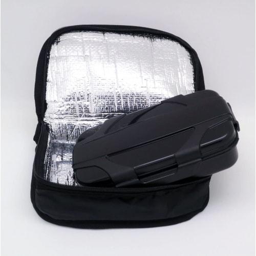 OSK Men's Lockfort Bento Box, 850ml, with Cooler Bag, 4-Point Lock for Secure Airtight Sealing, Dividers, No Gaskets for Easy Cleaning, Silver Ion, Ma