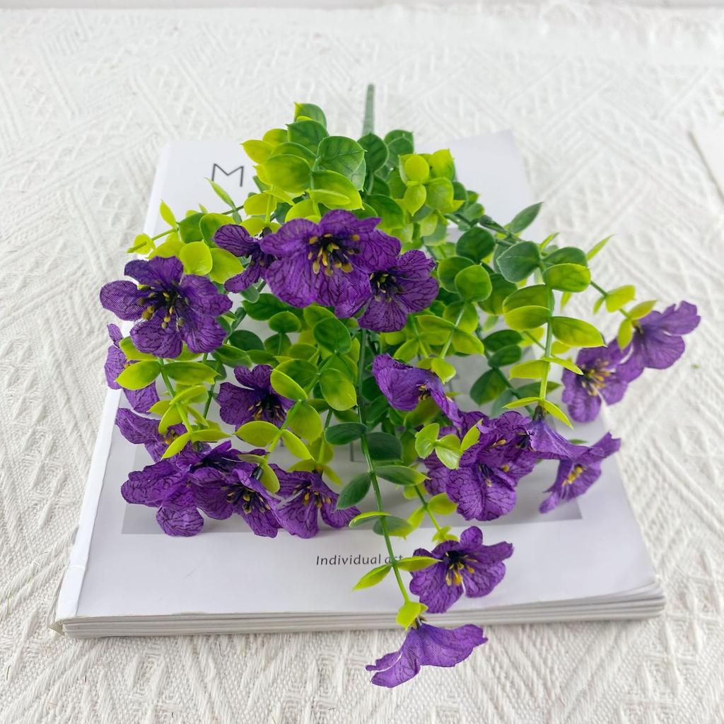 35 Mesh Eucalyptus Violet Mock Bouquet Home Dress Up Photography Props Wedding Camping Decoration