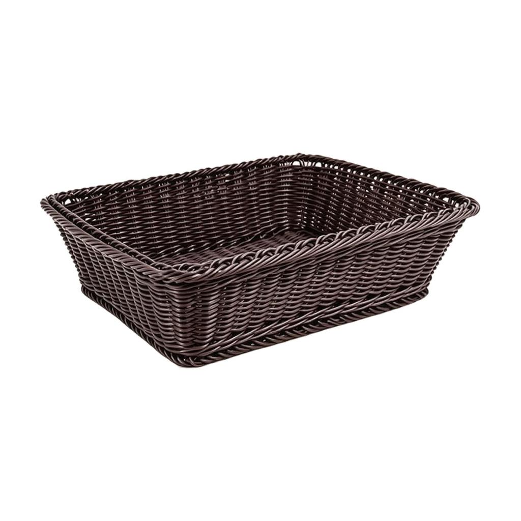 Rectangular Rattan Storage Basket Lightweight for Kitchen Counter, Pantry
