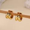 Classic Double Hoop Earrings for Women Chunky Stainless Steel Gold Earring Trend New in Minimalist Pendientes Jewelry