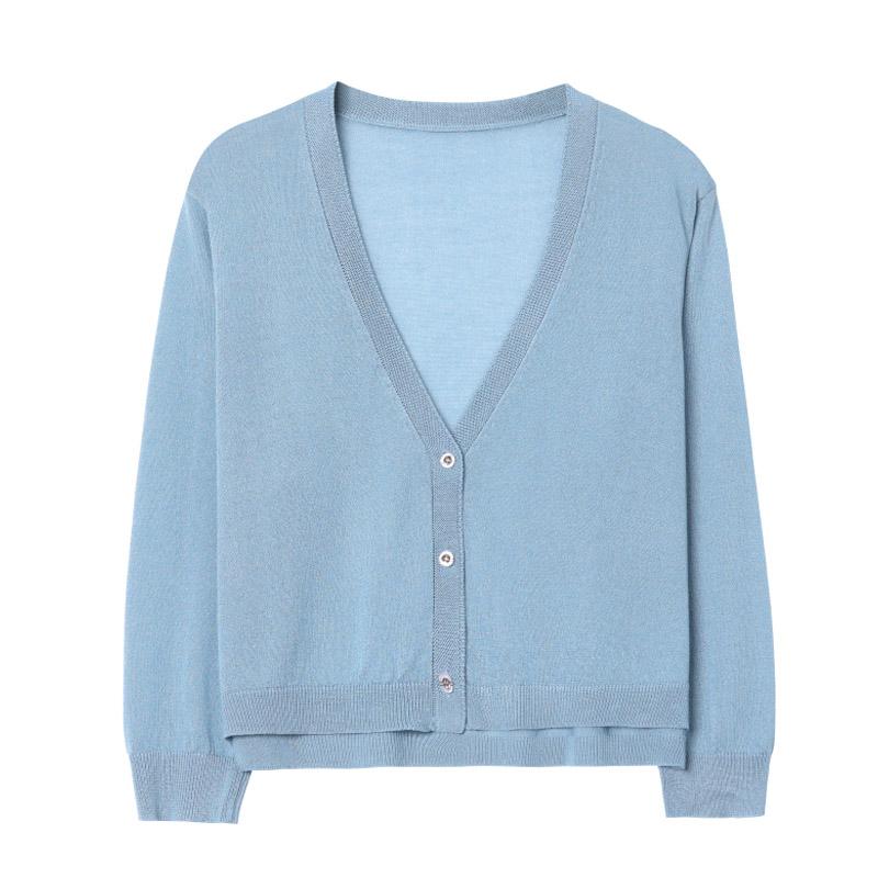 Women Sweaters Cardigans 2025 Autumn Winter V-Neck Black White Knitted Sweater Women Tops Cardigan JJ154