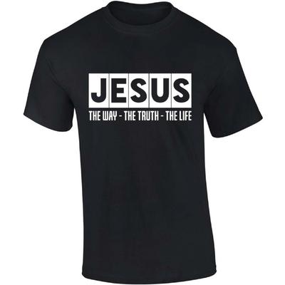 Mens Christian Tshirt Jesus The Way The Truth The Life Short Sleeve T-Shirt Graphic Tee