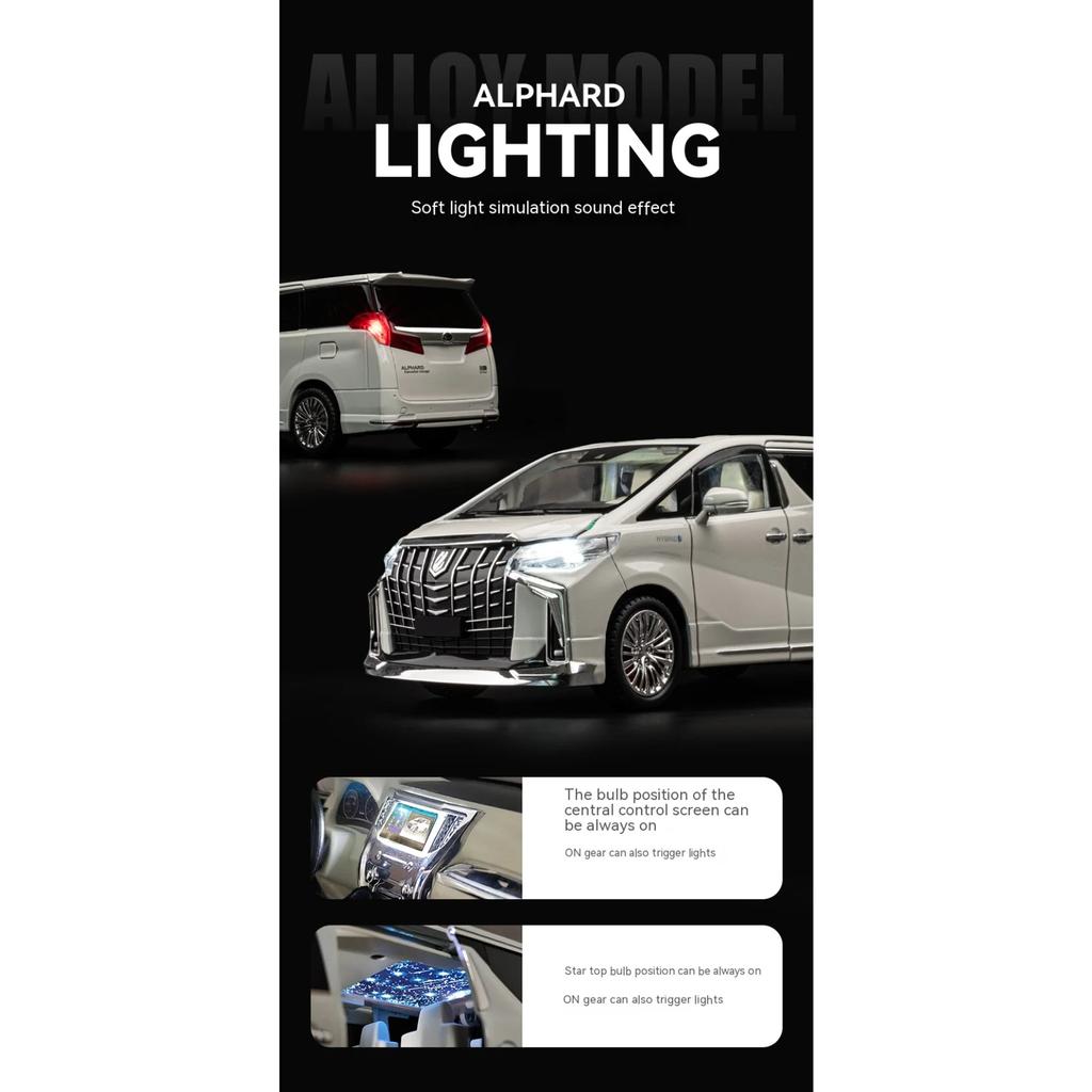 1/18 Scale Toyota Alphard Alloy Model Car - Highly Detailed Collector's Edition - Perfect for Display, Office Decor, Gift