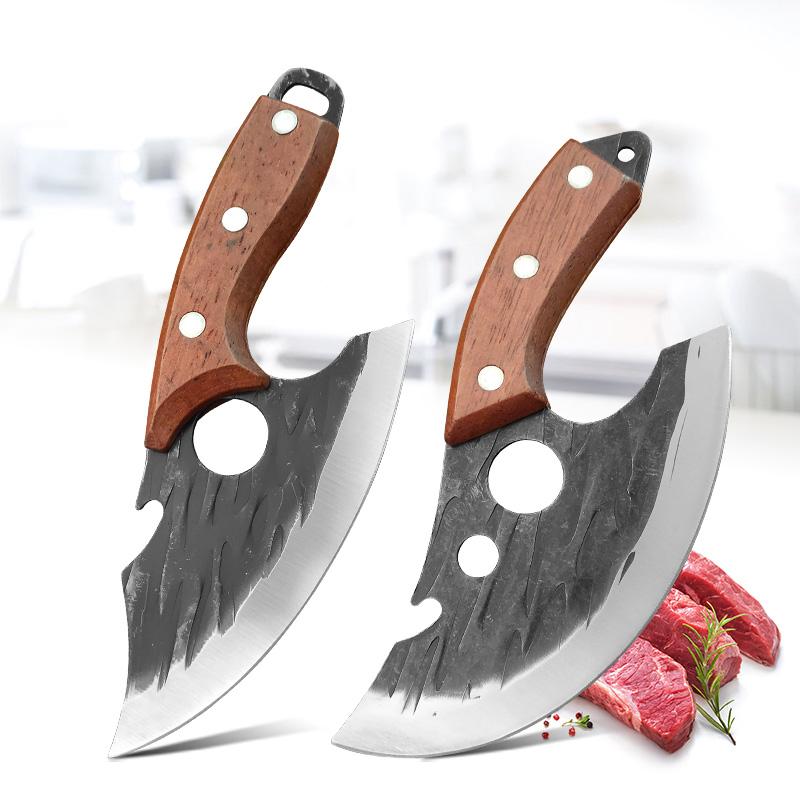 Stainless Steel Forged Kitchen Knife Meat Cleaver Boning Knife with Bottle Opener Pocket Multifunctional Knife With Knife Cover