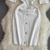 New Summer Women Lapel Knitted Sweater Solid Dress Short Sleeve Sheath Bodycon Mini Party Dresses
