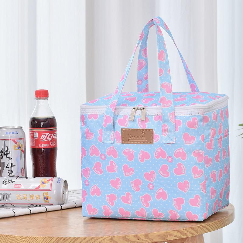 Printed Outdoor Picnic Bag Ice Pack Takeaway Insulation Pack Fresh Portable Lunch Box Bag Travel Food Storage Breakfast Bag