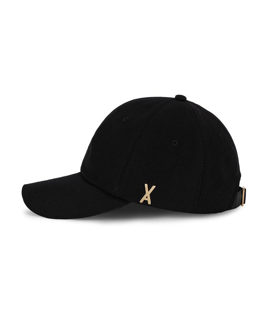 Bajal Gold Studded Oversized Ball Cap Black