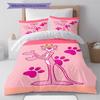 Pink Panther Pattern Bedding Quilt Set Quilt Cover Pillowcase Home Decoration Birthday Gift (1 * duvet cover + 2 * pillowcase, without core)