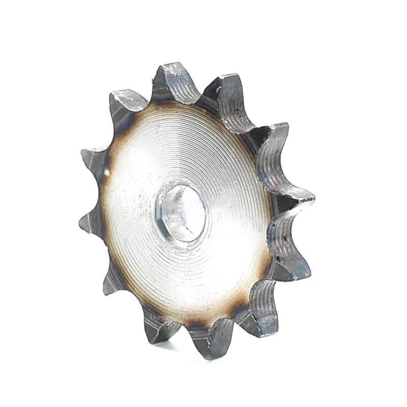 08B Flat Sprocket 10T-45T, 12.7mm Pitch, 7mm Thick A3 Steel Surface Hardened Chainwheel for Industrial Drive & Conveyor Systems