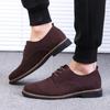 Nowe Męskie Zamszowe Skórzane Buty Codzienne Brytyjski Styl Szpiczasty Nosek Eleganckie Buty Modne Sznurowane Mokasyny