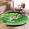 Custom Name Rick and Morty Printed Round Rug Carpet Chair Rug Area Rug Entryway Doormats,for Office Chair Living Room Bedroom Kitchen Room.