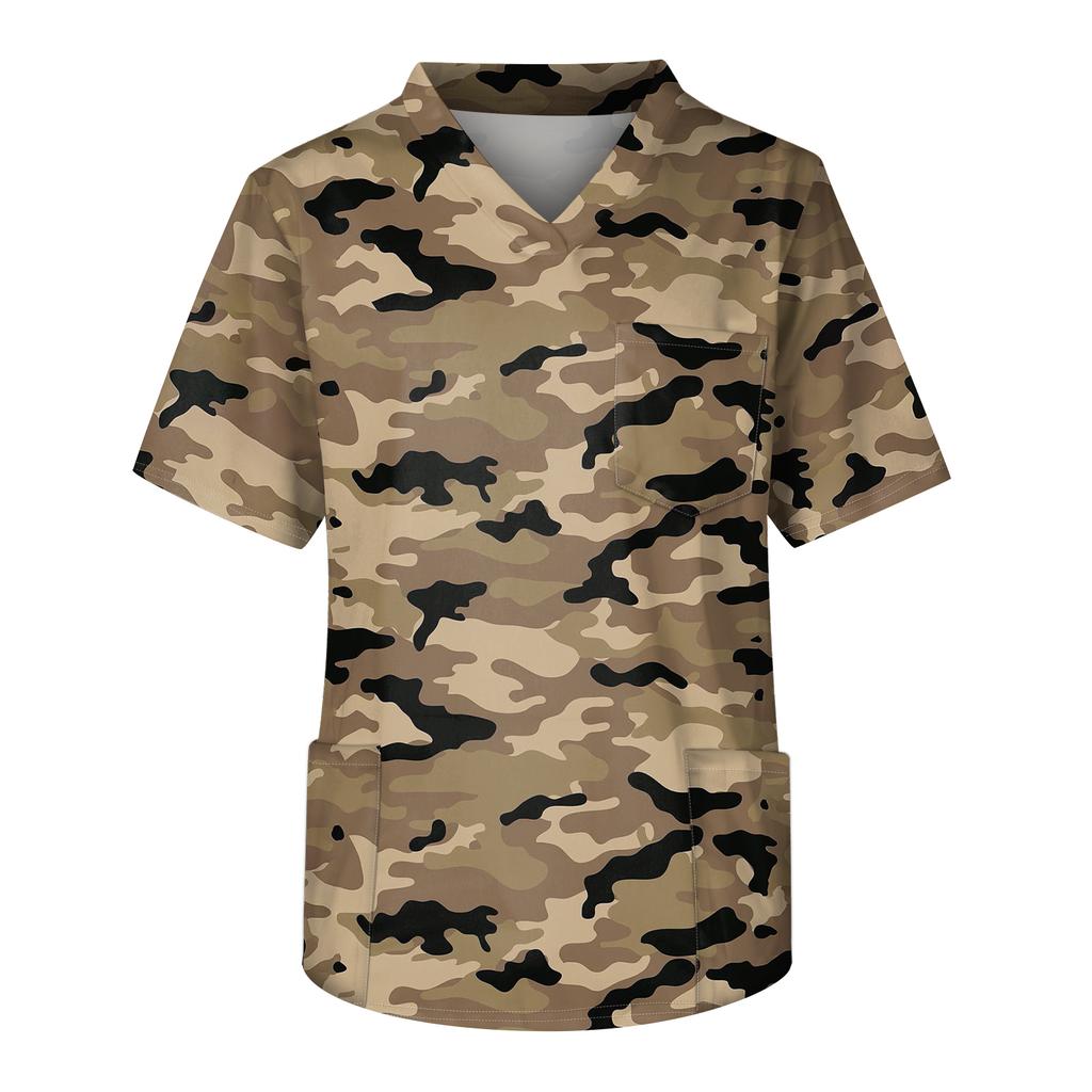 Pánská pracovní halenka s krátkým rukávem a výstřihem do V na hrudi