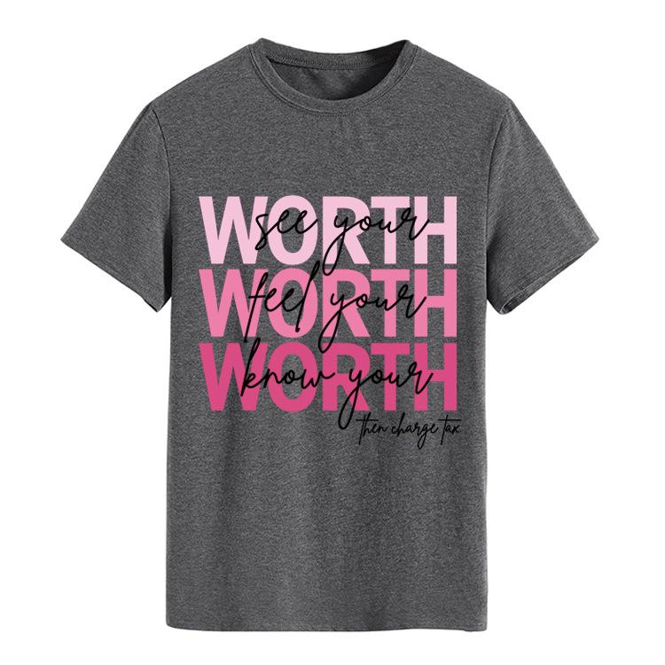 

WORTH Посмотрите ваши печатные футболки с коротким рукавом, круглым вырезом, свободного кроя для женщин XXXL