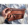 Buffalo Leather Toiletry Bag Groomsmen Gifts For Him Dopp Kit Leather Shaving Bag Wedding Anniversary Gift Mother's Day Gift
