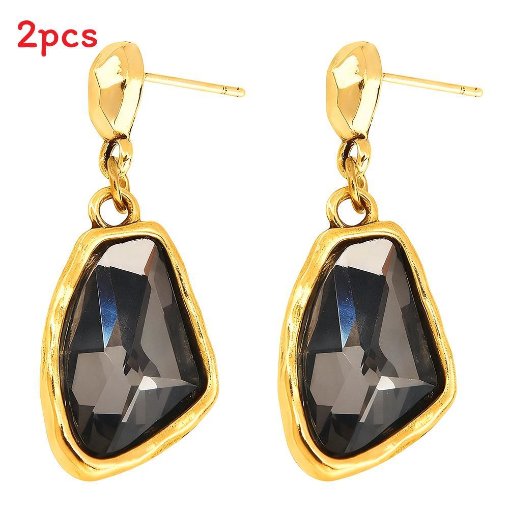 Geometric Silver And Gold Water Drop Earrings For Women Trendy Accessory Gift золотой