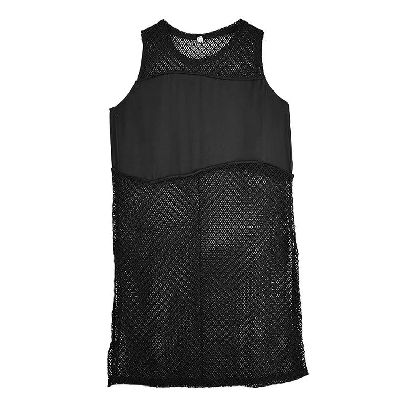 

H XITAO Sleeveless Irregular Dress Casual ZMY1213 чёрный