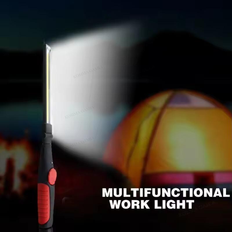 Collapsible COB LED Work Light USB Rechargeable Magnet Inspection Light Mechanic Flashlight Folding Hook Camping Repair Lights