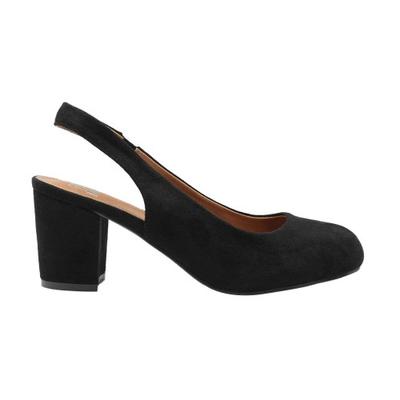 Womens/Ladies Edith PU Sling Back Extra Wide Block Heel Shoes