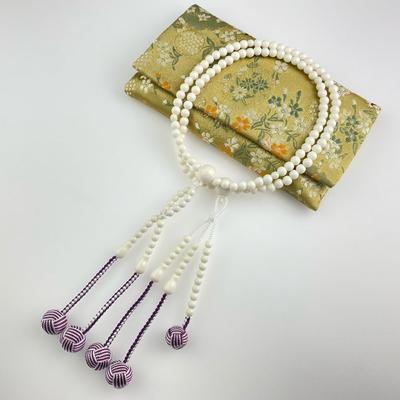 Myorenka Soka Gakkai Prayer Beads New Ivory PC Beads Shaku Black M Size Unisex Prayer Beads Prayer Beads Set Odamaki Sanskrit Tenbou SGI Prayer Beads