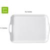 Blue Boat 16.5" x 11.5" Serving Trays Set of 2 White, Dinner Tray, Light Weight Easy to Clean Sturdy Stackable Melamine Serving Tray with Handle,
