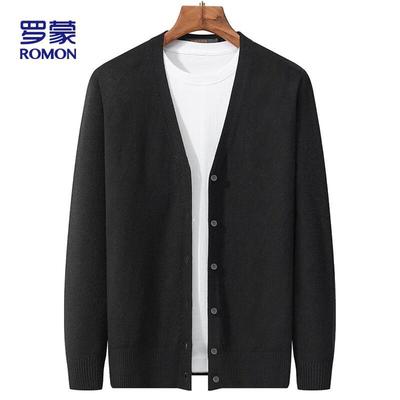 Luomeng Men's V-Neck Cardigan Sweater XR333