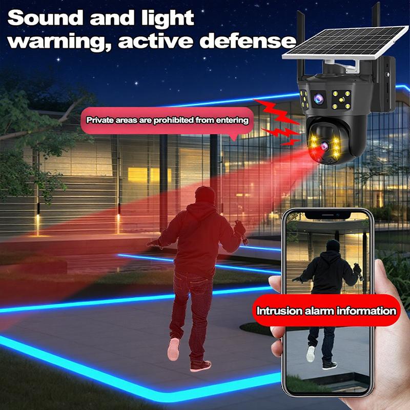 V360 4G Camera Solar PIR Human Detection Night Vision Waterproof Security Video IP Camara 4MP HD Battery CCTV Monitor Protection