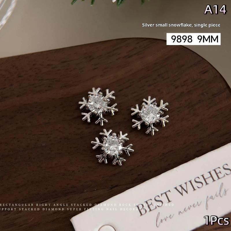 

1 шт. Різдвяні Сніжинки Наклейки для Нігтів Цирконовий Алмазний Підвіска Гірлянда Блиск Декорації для Манікюру Аксесуари Камінці для Нігтів Стрази A14