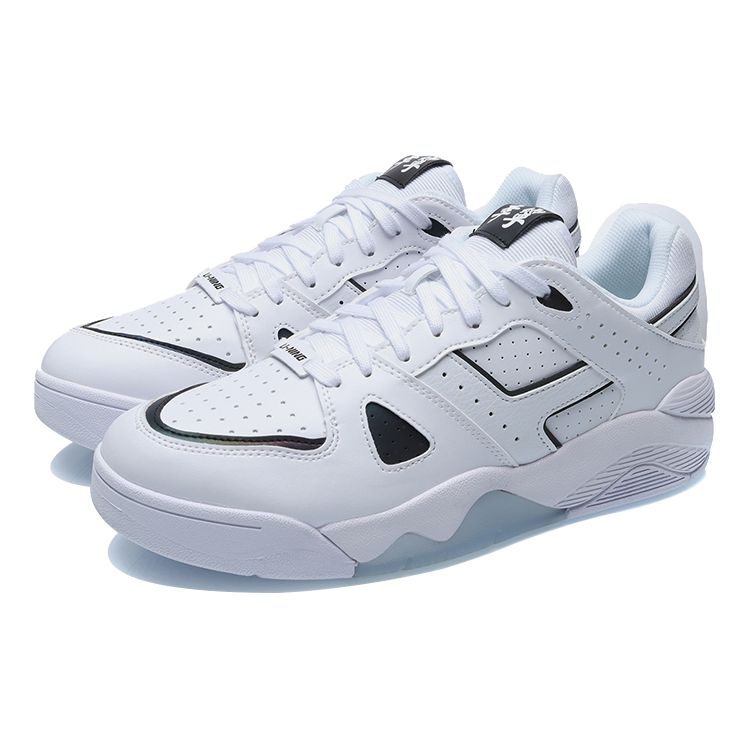 Li Ning Retro 90s Reflective Non-Slip Wear-Resistant Low-Top Vintage Basketball Shoes Unisex sneaker White AGBR019-3