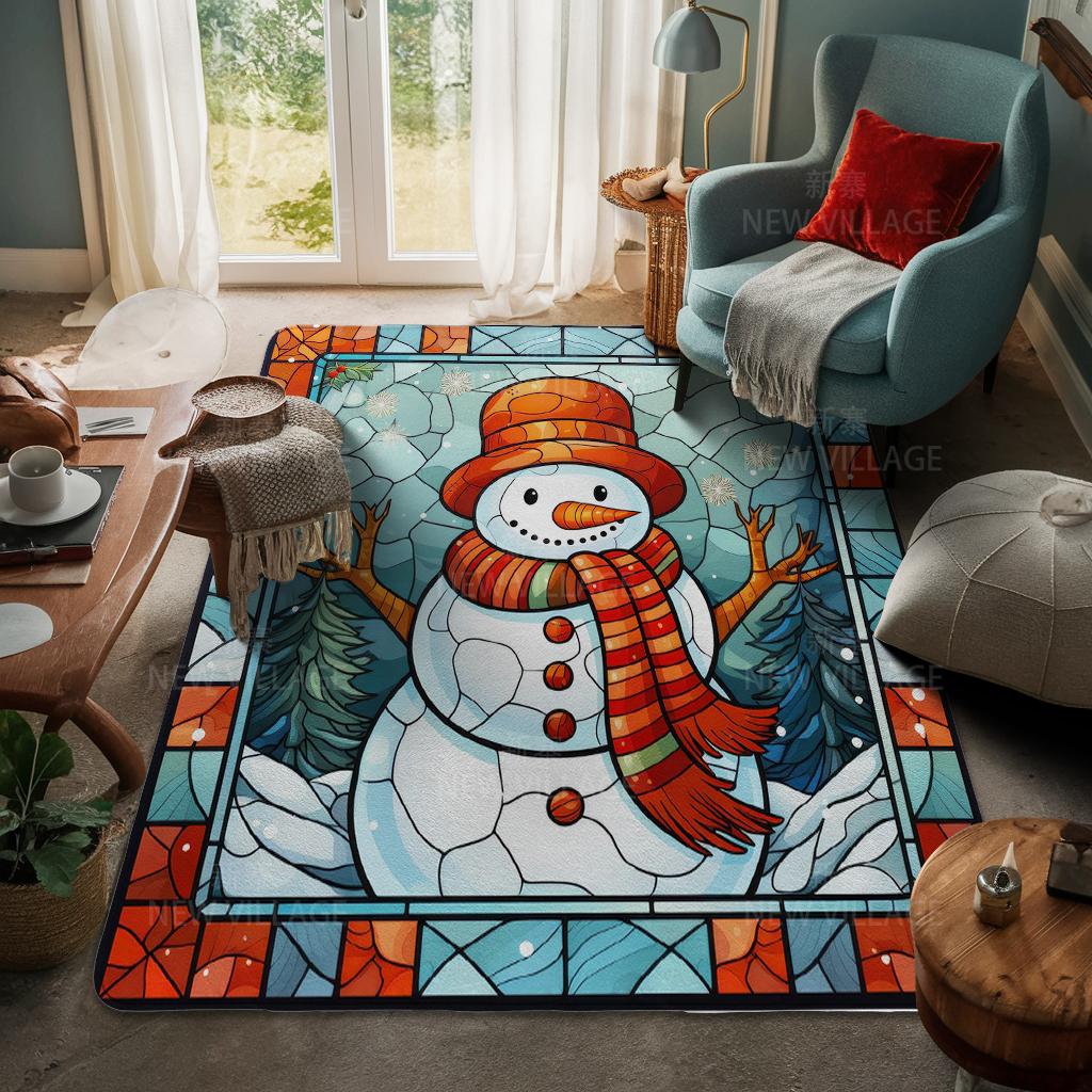 House Entrance Carpet Home Door Mat Living Room Bath Foot Bathroom Non-slip Water Absorption Rugs Bath Merry Christmas Winter