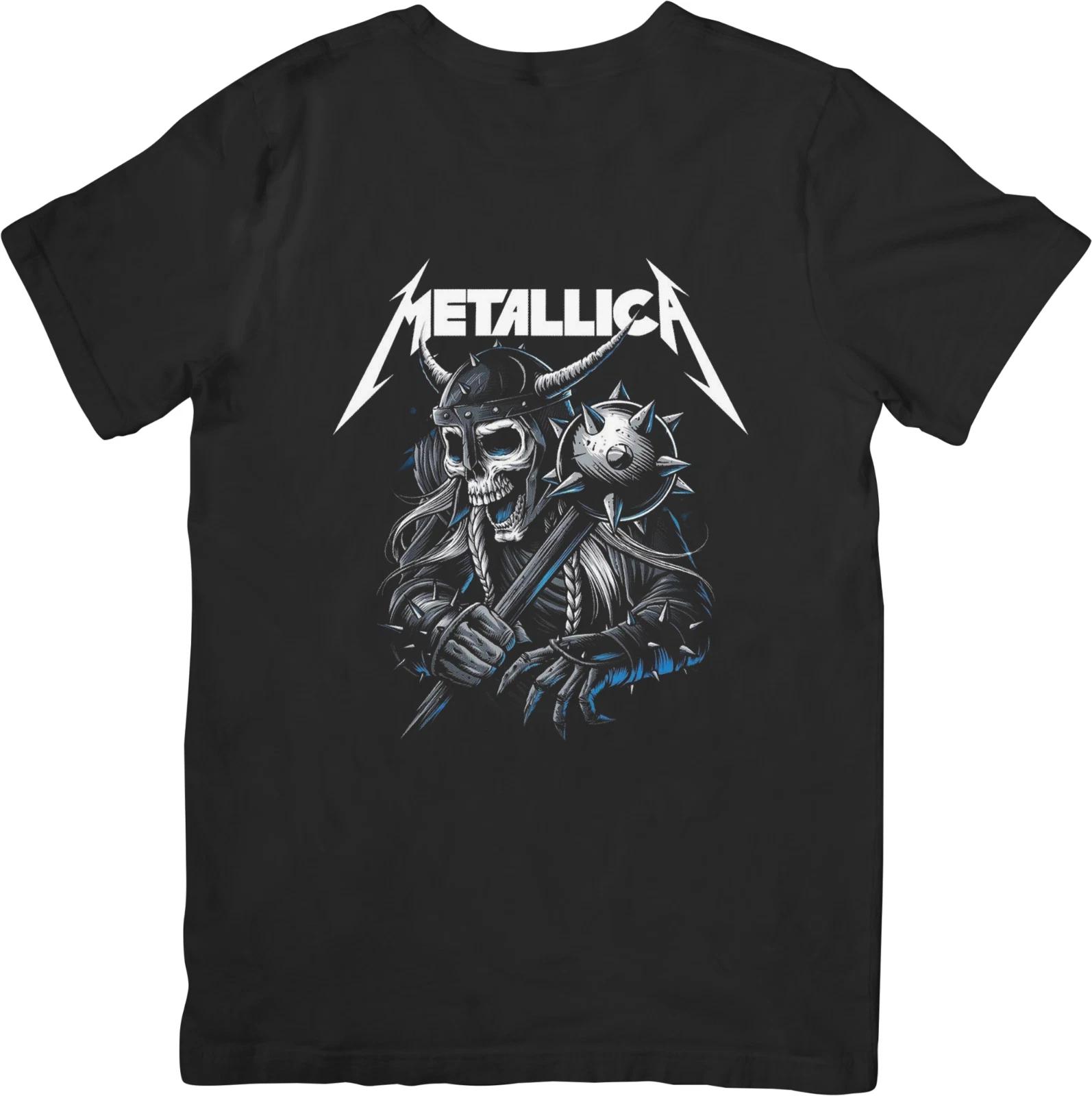 

Тяжелый металл рок Музыка Унисекс Подходит для мужчин и женщин Качественная хлопковая футболка Черная 4XL