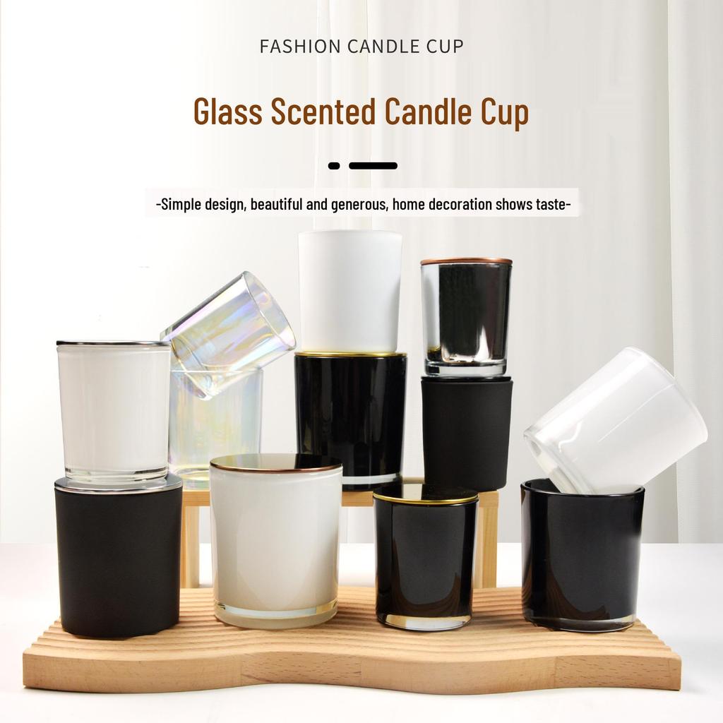 Romantic Black Frosted Glass Candle Holder for DIY Aromatherapy