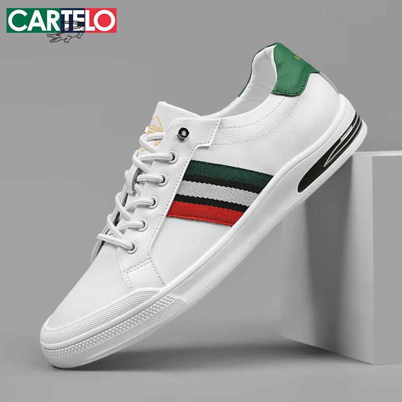 CARTELO Men s Korean Style White Casual Board Shoes 39