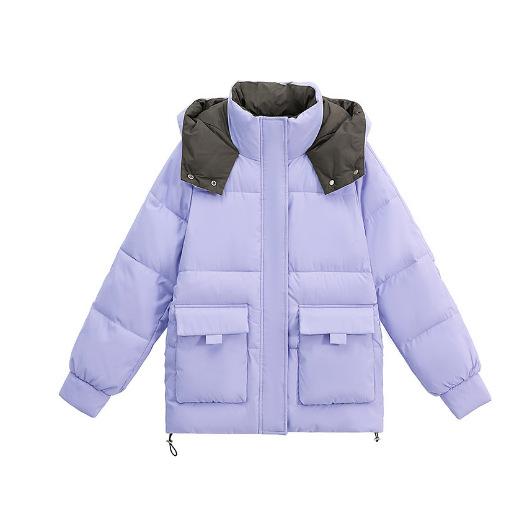 Real shot thickened short cotton clothes New year's hooded design bread clothes Large size cotton clothes Winter jacket