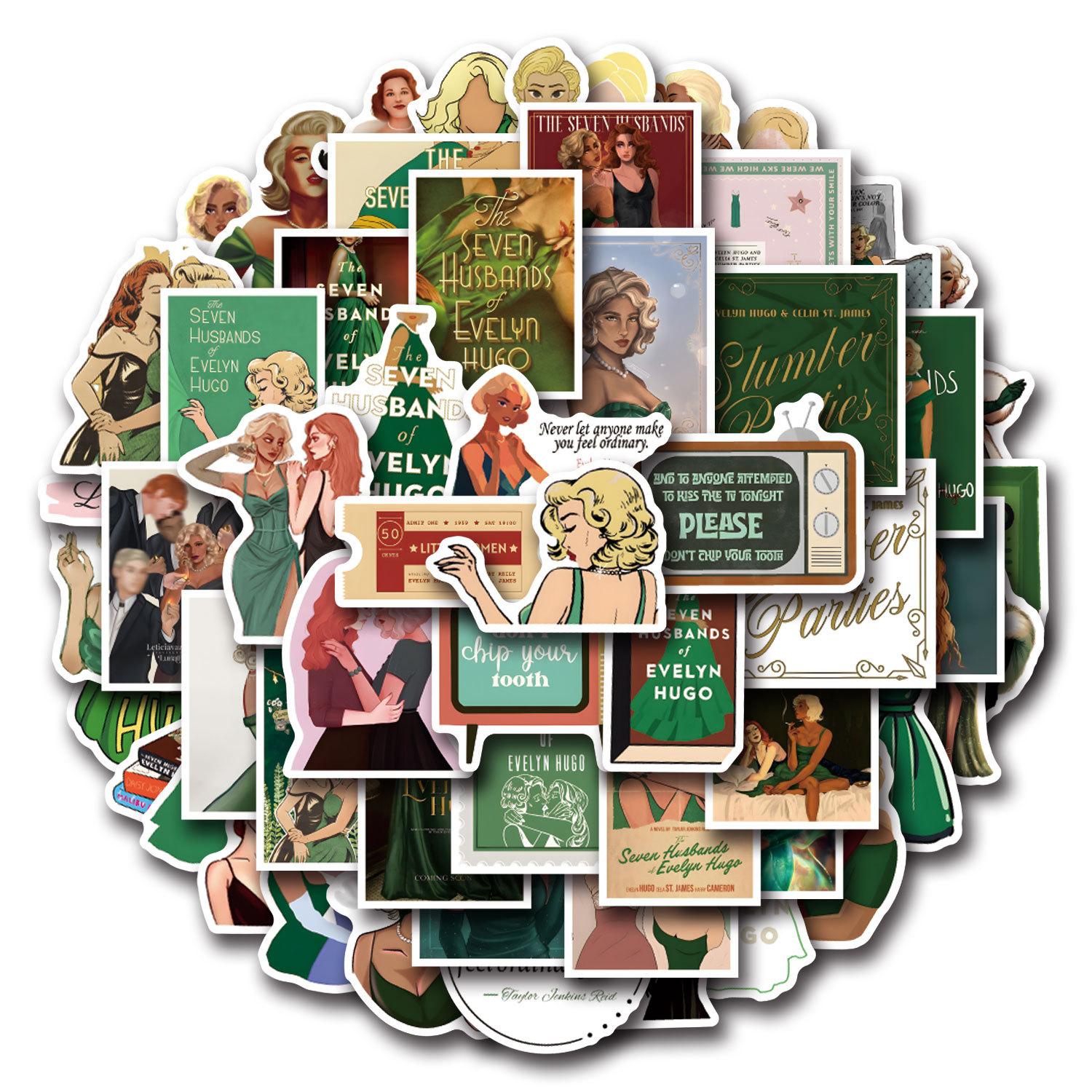 

55 Наклейки-граффити «Семь мужей Эвелин Хьюго», наклейки для самоката, наклейки для стакана с водой